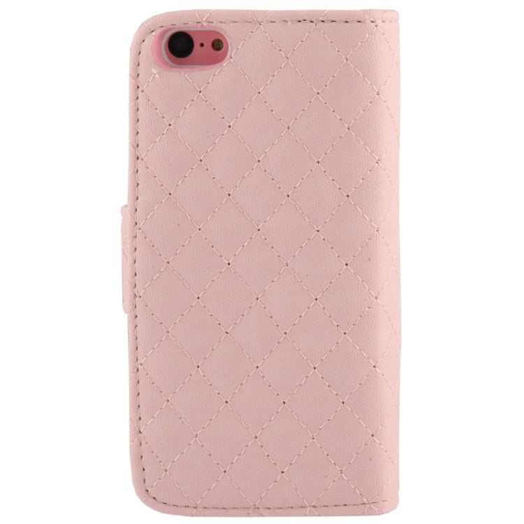 Plaid Texture Leather Case with Credit Card Slots & Holder for iPhone 5C