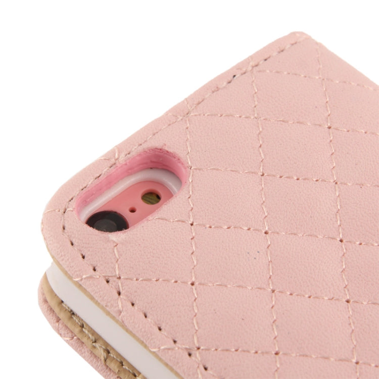Plaid Texture Leather Case with Credit Card Slots & Holder for iPhone 5C