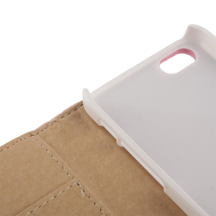 Plaid Texture Leather Case with Credit Card Slots & Holder for iPhone 5C