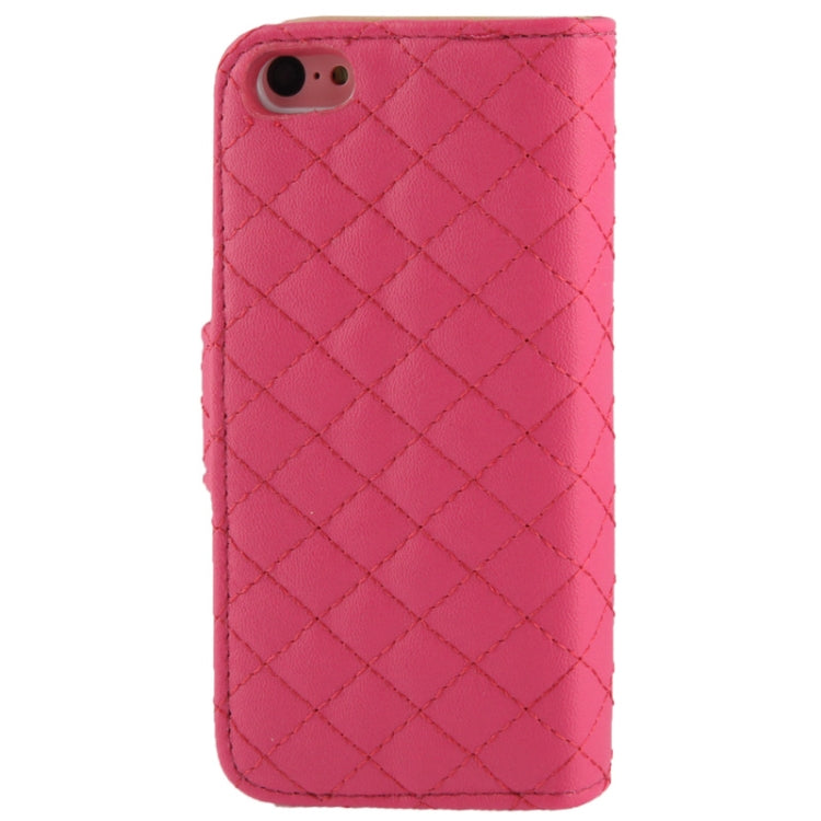 Plaid Texture Leather Case with Credit Card Slots & Holder for iPhone 5C