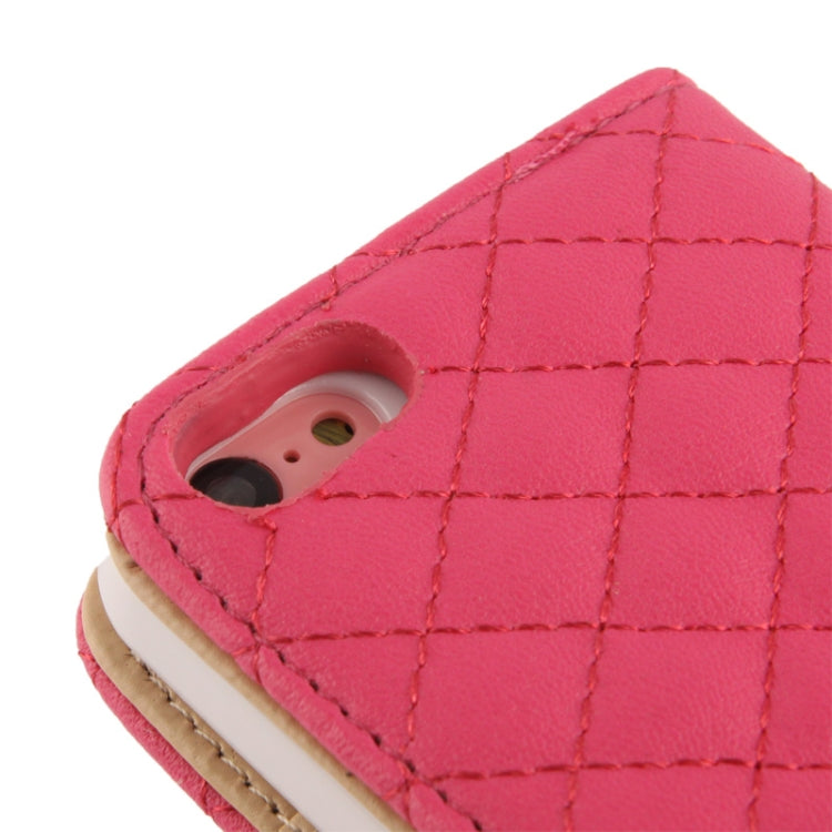 Plaid Texture Leather Case with Credit Card Slots & Holder for iPhone 5C