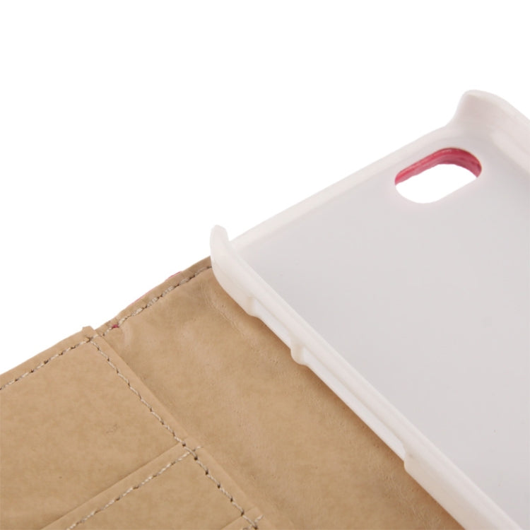 Plaid Texture Leather Case with Credit Card Slots & Holder for iPhone 5C