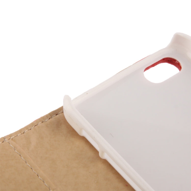 Plaid Texture Leather Case with Credit Card Slots & Holder for iPhone 5C