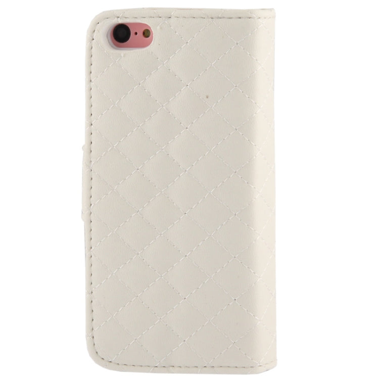 Plaid Texture Leather Case with Credit Card Slots & Holder for iPhone 5C