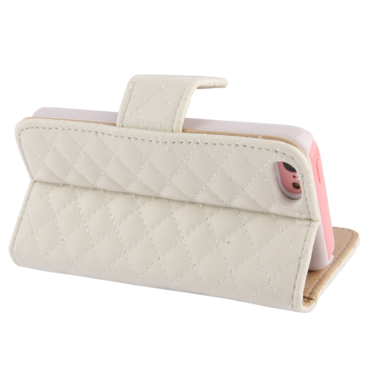 Plaid Texture Leather Case with Credit Card Slots & Holder for iPhone 5C