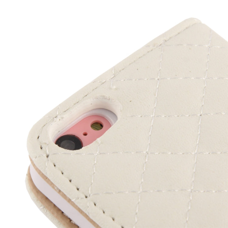 Plaid Texture Leather Case with Credit Card Slots & Holder for iPhone 5C