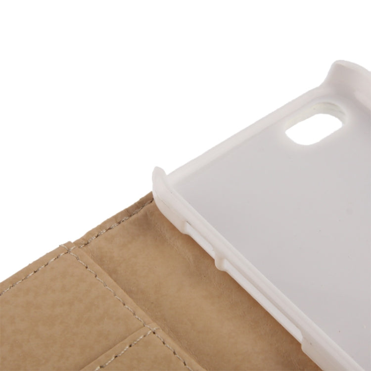 Plaid Texture Leather Case with Credit Card Slots & Holder for iPhone 5C