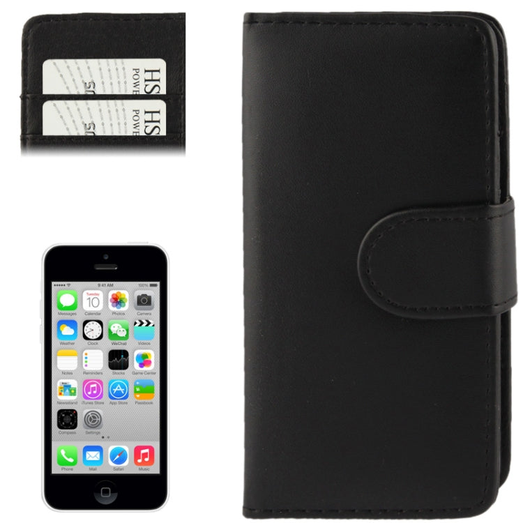Flip Leather Case with Credit Card Slots for iPhone 5C