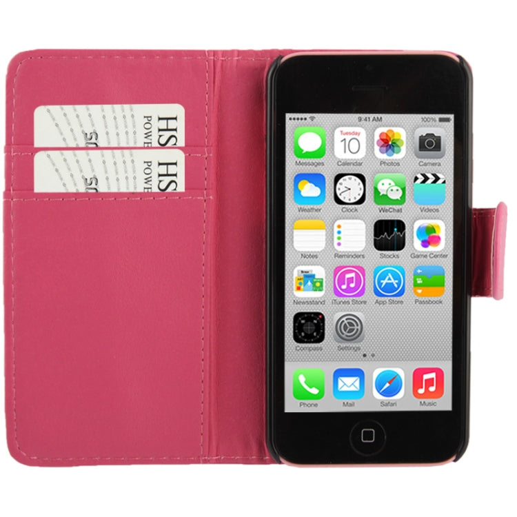 Flip Leather Case with Credit Card Slots for iPhone 5C
