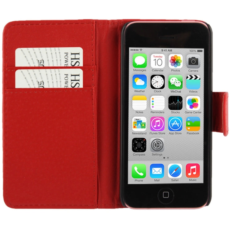 Flip Leather Case with Credit Card Slots for iPhone 5C