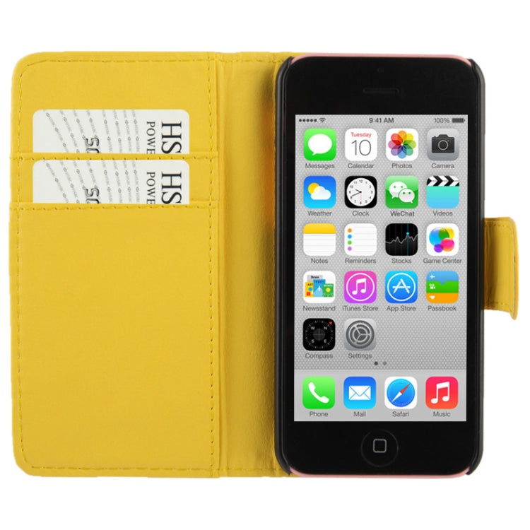 Flip Leather Case with Credit Card Slots for iPhone 5C