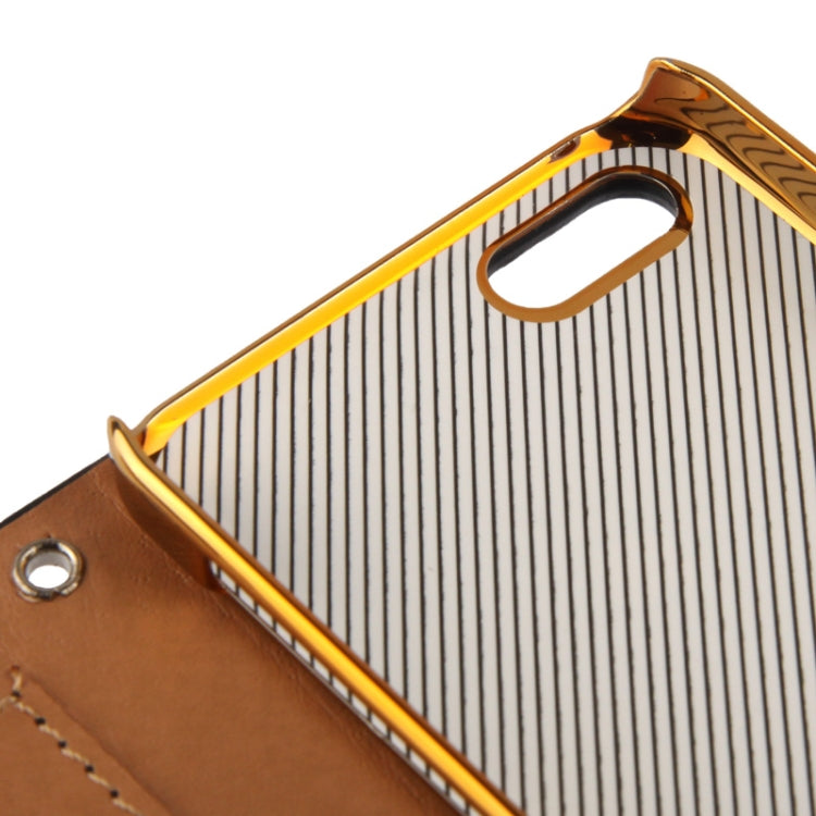High Quality Lizard Texture Diamond Button Horizontal Flip Leather Case with Credit Card Slots & Lanyard for iPhone 5C