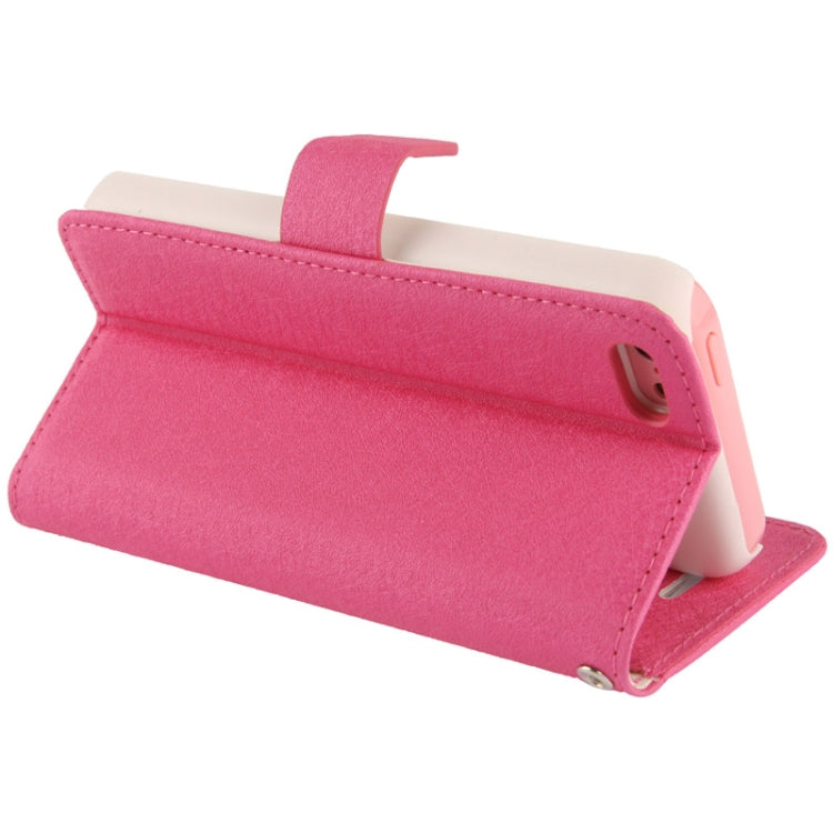 2-color Series Silver Hairline Texture Leather Case with Credit Card Slot & Holder & Lanyard for iPhone 5C