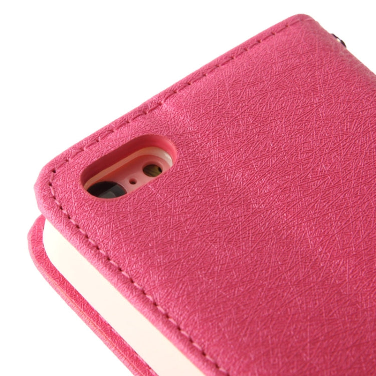 2-color Series Silver Hairline Texture Leather Case with Credit Card Slot & Holder & Lanyard for iPhone 5C