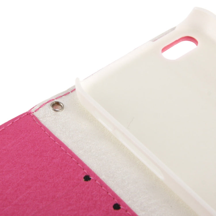 2-color Series Silver Hairline Texture Leather Case with Credit Card Slot & Holder & Lanyard for iPhone 5C