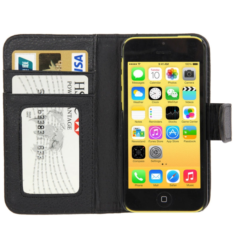 Litchi Texture Leather Case with Credit Card Slots for iPhone 5C