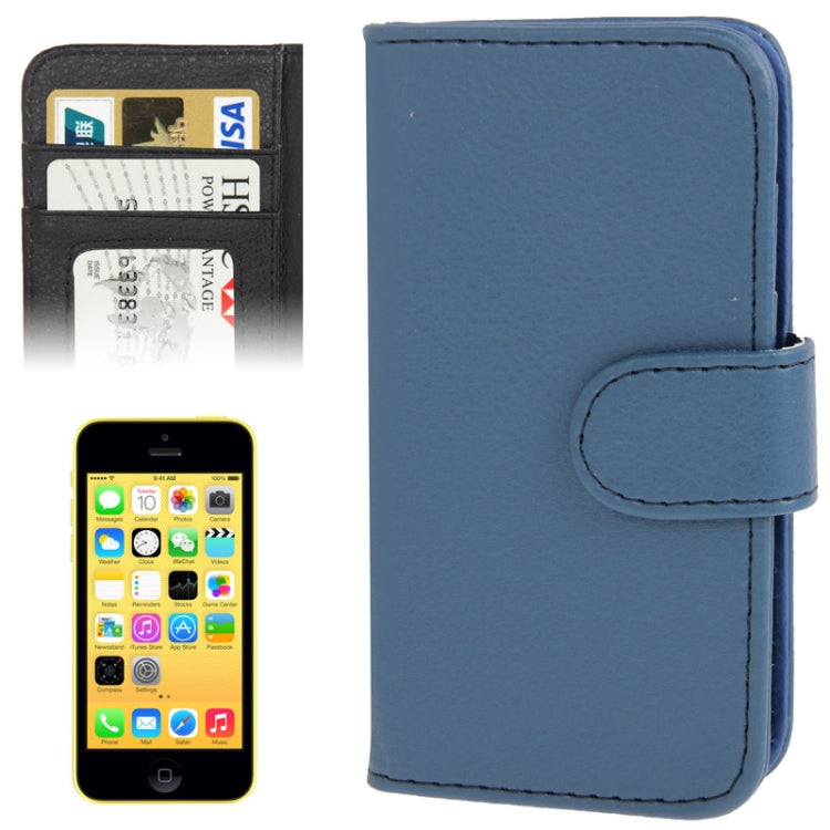 Litchi Texture Leather Case with Credit Card Slots for iPhone 5C
