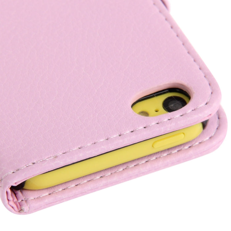 Litchi Texture Leather Case with Credit Card Slots for iPhone 5C