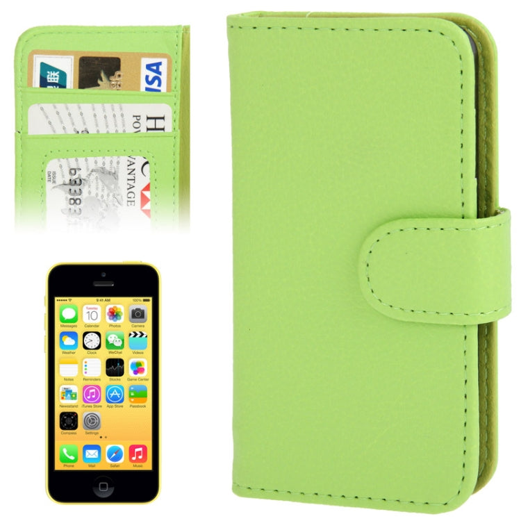 Litchi Texture Leather Case with Credit Card Slots for iPhone 5C