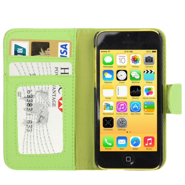 Litchi Texture Leather Case with Credit Card Slots for iPhone 5C