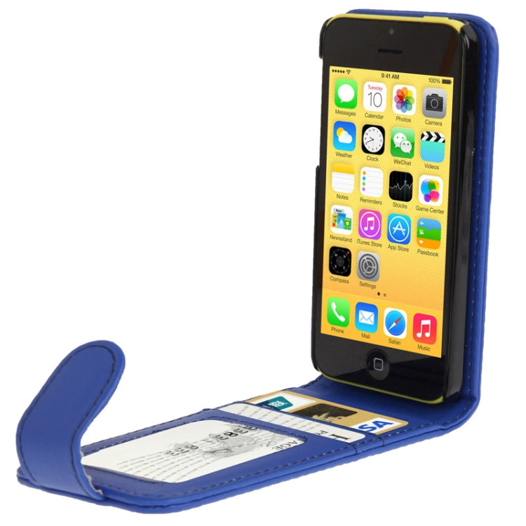Vertical Flip Leather Case with Credit Card Slots for iPhone 5C