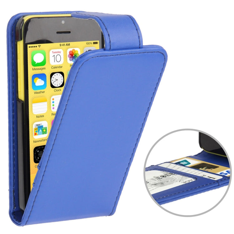 Vertical Flip Leather Case with Credit Card Slots for iPhone 5C