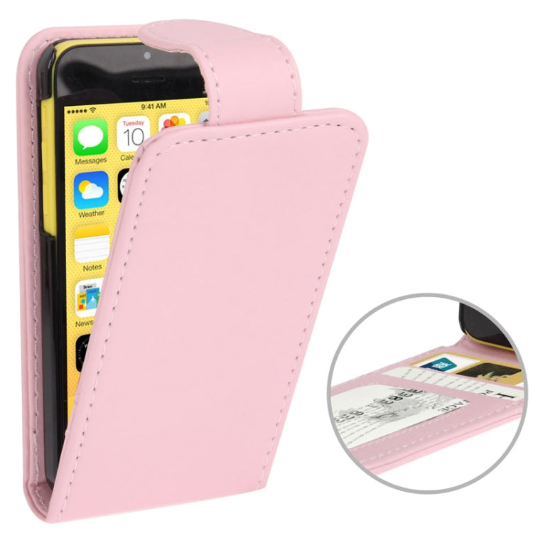 Vertical Flip Leather Case with Credit Card Slots for iPhone 5C