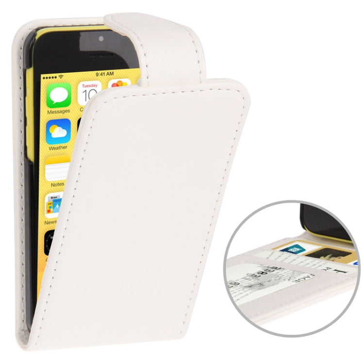 Vertical Flip Leather Case with Credit Card Slots for iPhone 5C