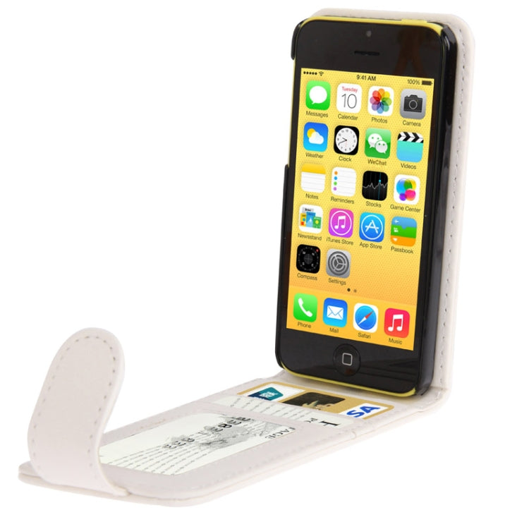 Vertical Flip Leather Case with Credit Card Slots for iPhone 5C