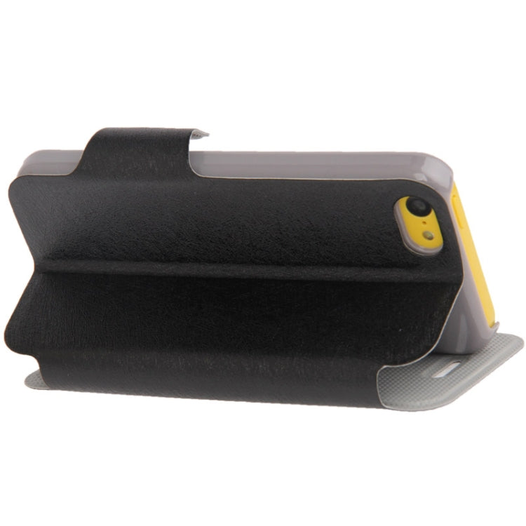 Hairline Texture Leather Case with Credit Card Slots & Holder for iPhone 5C