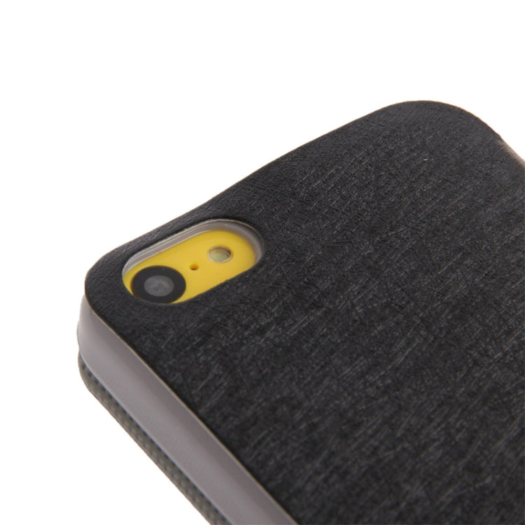Hairline Texture Leather Case with Credit Card Slots & Holder for iPhone 5C