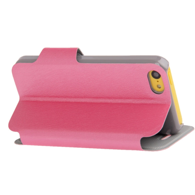 Hairline Texture Leather Case with Credit Card Slots & Holder for iPhone 5C