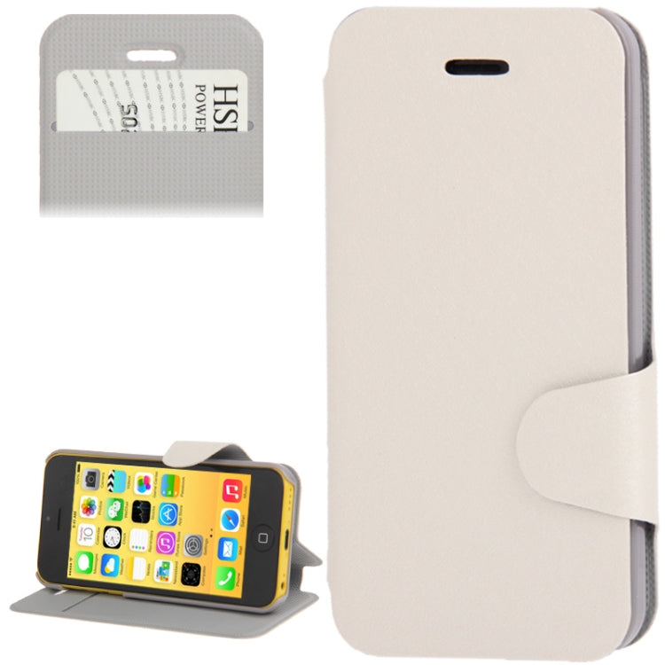 Hairline Texture Leather Case with Credit Card Slots & Holder for iPhone 5C