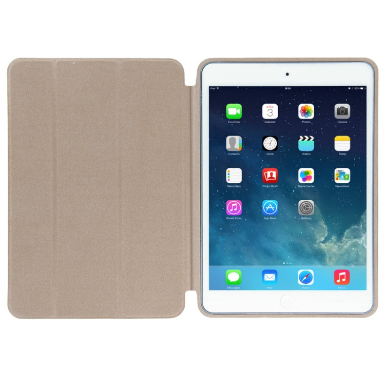 3-folding Naturally Treated Leather Smart Case with Sleep / Wake-up Function & Holder for iPad Air