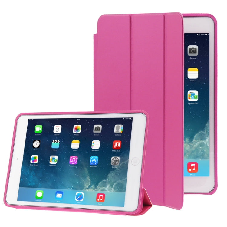 3-folding Naturally Treated Leather Smart Case with Sleep / Wake-up Function & Holder for iPad Air