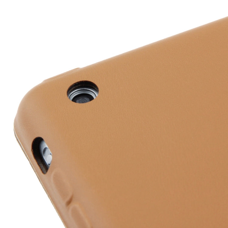 3-folding Naturally Treated Leather Smart Case with Sleep / Wake-up Function & Holder for iPad Air