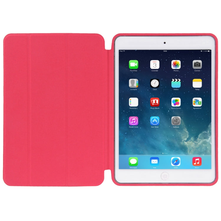 3-folding Naturally Treated Leather Smart Case with Sleep / Wake-up Function & Holder for iPad Air