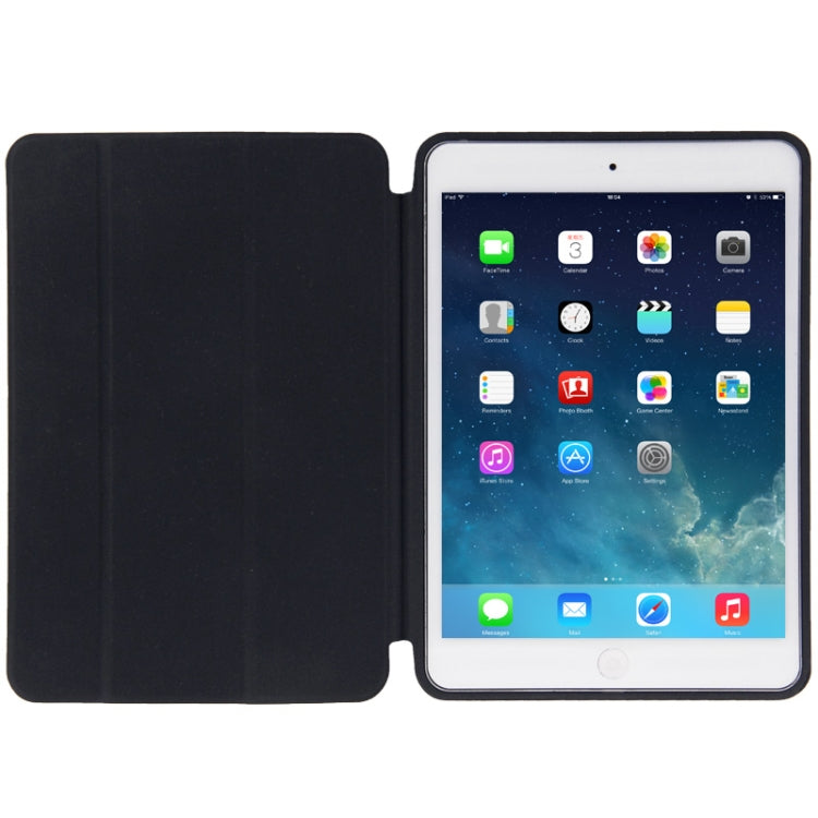 3-folding Naturally Treated Leather Smart Case with Sleep / Wake-up Function & Holder for iPad Air