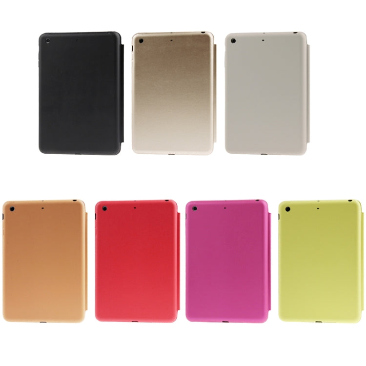 3-folding Naturally Treated Leather Smart Case with Sleep / Wake-up Function & Holder for iPad Air