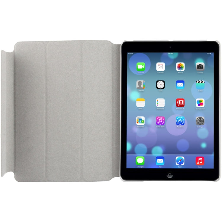 3-folding Small Plaid Texture Leather Case with Holder & Sleep / Wake-up Function for iPad Air