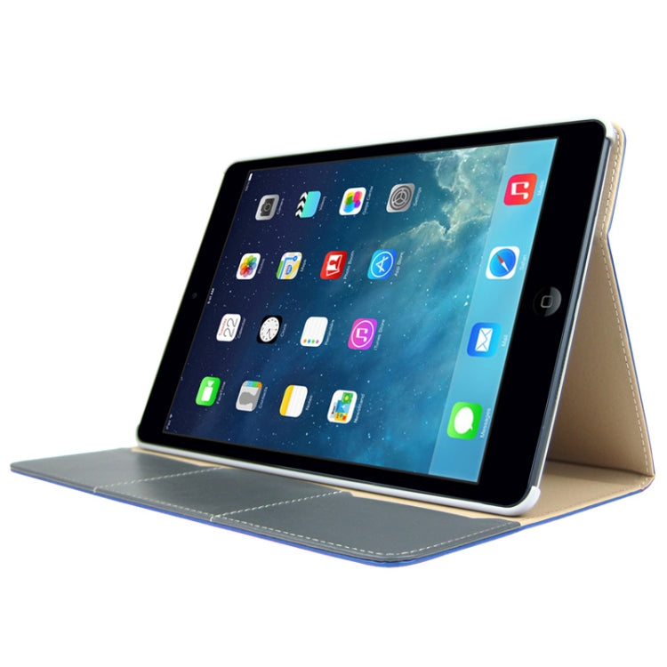 Crazy Horse Texture Embossing Pattern Protective PU Leather Case with Sleep / Wake-up Function & Credit Card Slots for iPad Air