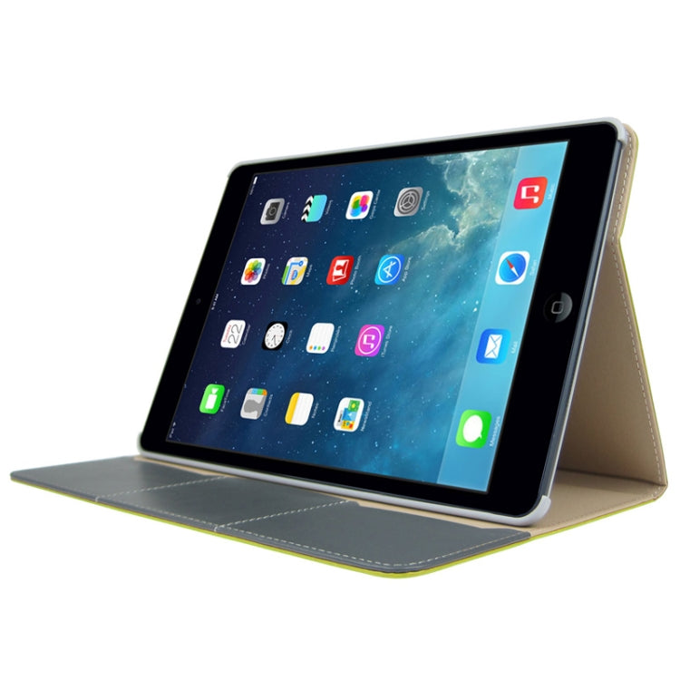 Crazy Horse Texture Embossing Pattern Protective PU Leather Case with Sleep / Wake-up Function & Credit Card Slots for iPad Air