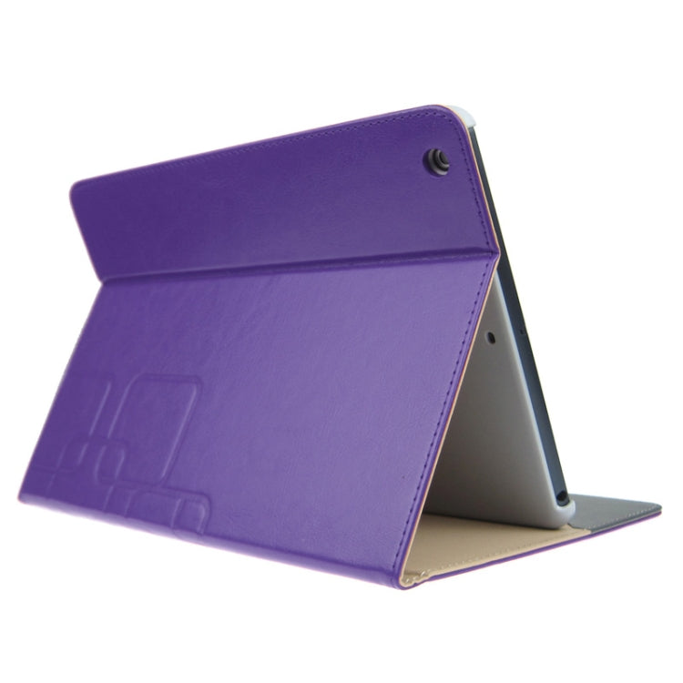 Crazy Horse Texture Embossing Pattern Protective PU Leather Case with Sleep / Wake-up Function & Credit Card Slots for iPad Air