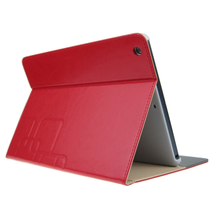 Crazy Horse Texture Embossing Pattern Protective PU Leather Case with Sleep / Wake-up Function & Credit Card Slots for iPad Air