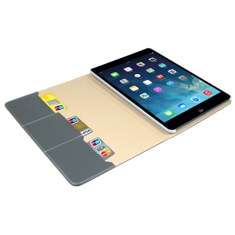 Crazy Horse Texture Embossing Pattern Protective PU Leather Case with Sleep / Wake-up Function & Credit Card Slots for iPad Air
