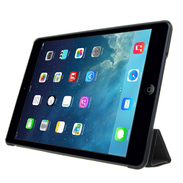 Multi-folding Crazy Horse Texture Leather Case with Holder & Sleep / Wake-up Function for iPad Air