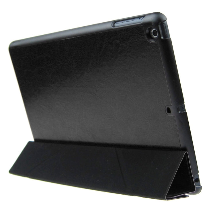 Multi-folding Crazy Horse Texture Leather Case with Holder & Sleep / Wake-up Function for iPad Air