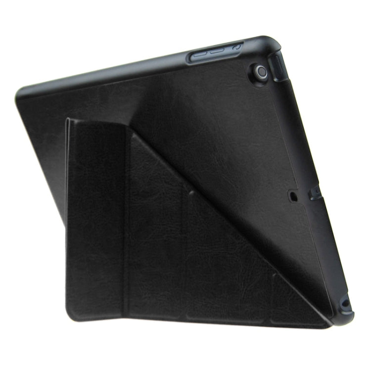 Multi-folding Crazy Horse Texture Leather Case with Holder & Sleep / Wake-up Function for iPad Air