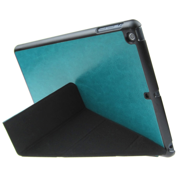 Multi-folding Crazy Horse Texture Leather Case with Holder & Sleep / Wake-up Function for iPad Air