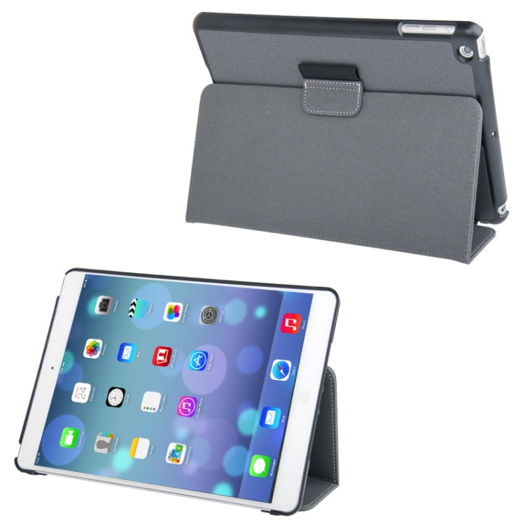 Denim Texture Leather Case with Holder & Sleep / Wake-up Function for iPad Air